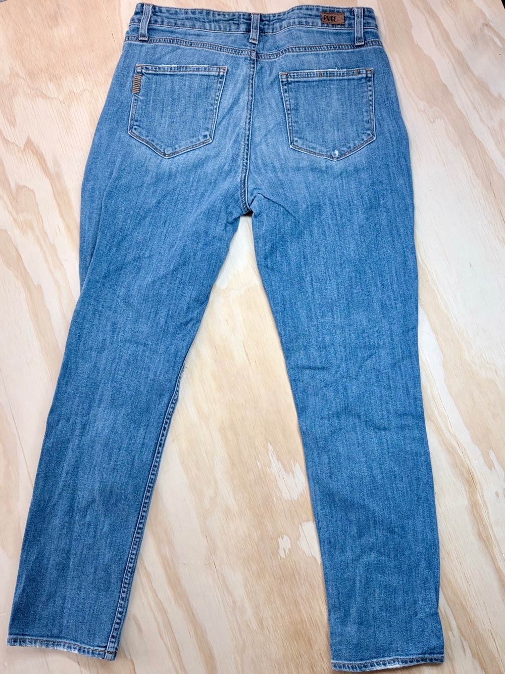 PAIGE Carter Slim Boyfriend Jeans Distressed Light Wash Size 28 - Picture 3 of 10